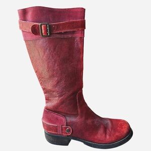 Burgundy High Calf leather Boots